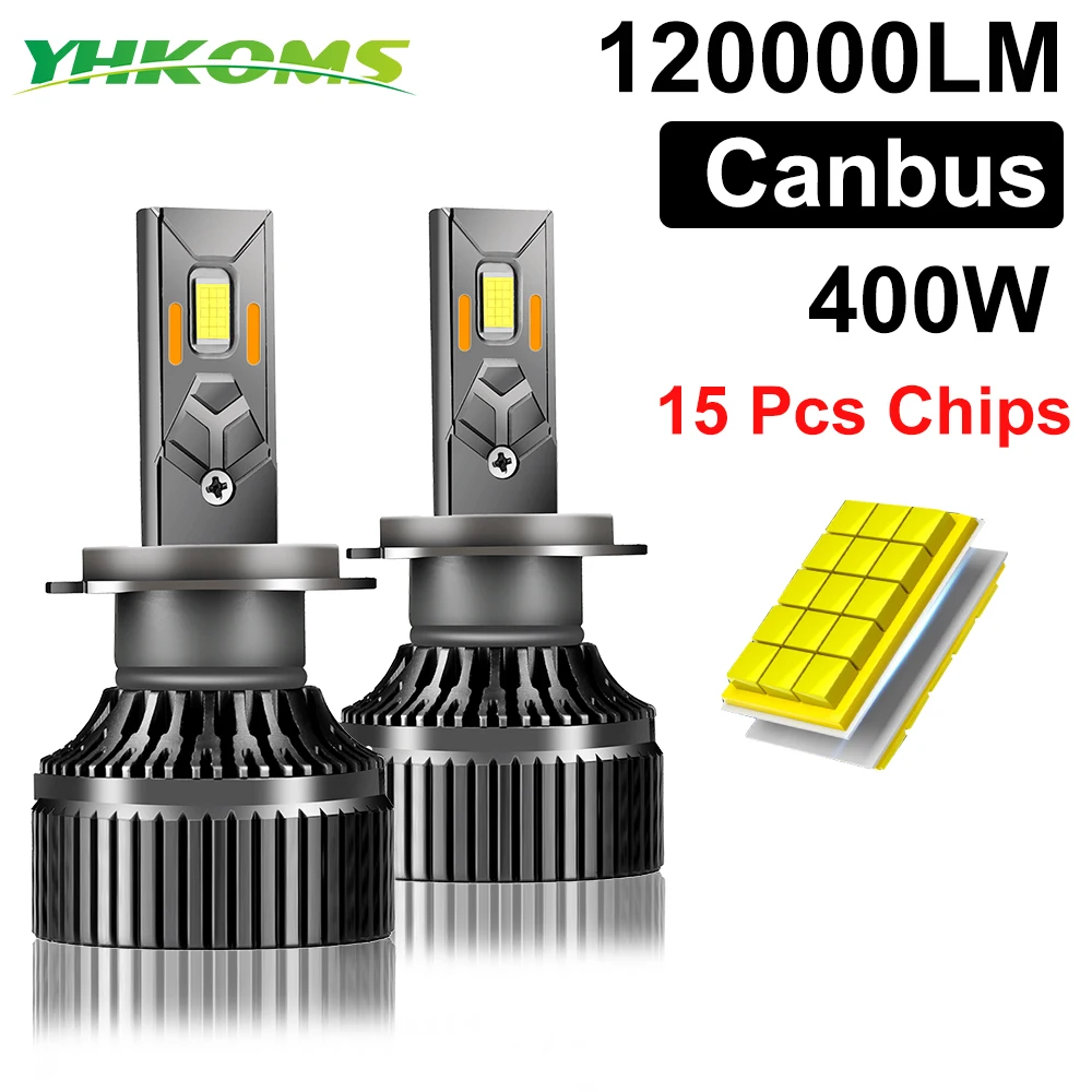 

YHKOMS H4 H7 Canbus LED 5585 CSP LED H1 H8 H9 H11 9005 HB3 9006 HB4 400 Вт 120000 Автоматическая светодиодная лампа LM Автомобильный фонарь 6000K 12V Противотуманная фара
