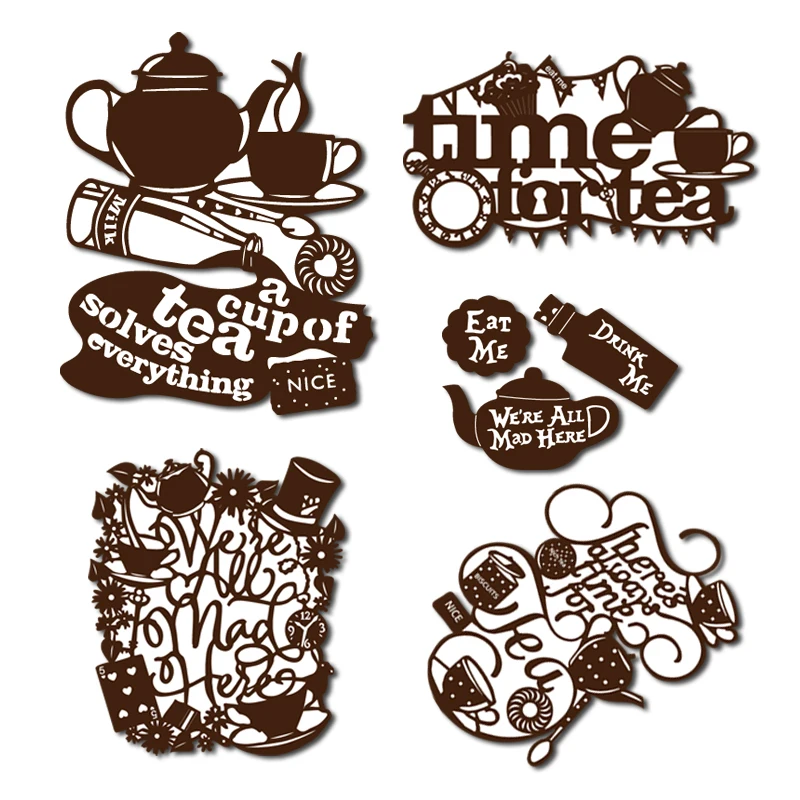2022 Teapot and Cup New Metal Cutting Dies Photo Album and Planner Die Cut Scrapbooking For Crafts Card Making no Stamps