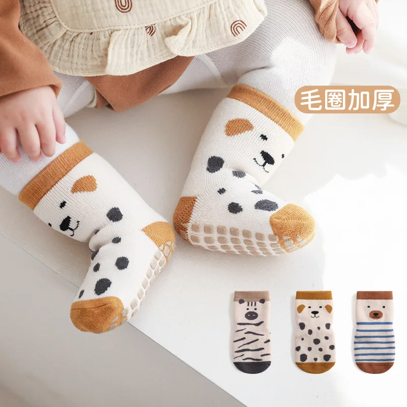 

Новинка зимние женские утепленные нескользящие носки детские носки с рисунком для пола