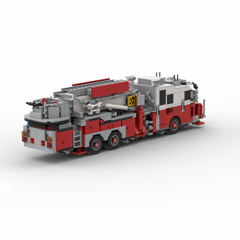 Фото 1365 деталей MOC FDNY - Нью-Йорк - Лестница на башне 21, модель пожарной машины из района Хеллс-Китчен, строительные блоки, игрушки, конструктор, рождественский подарок №1