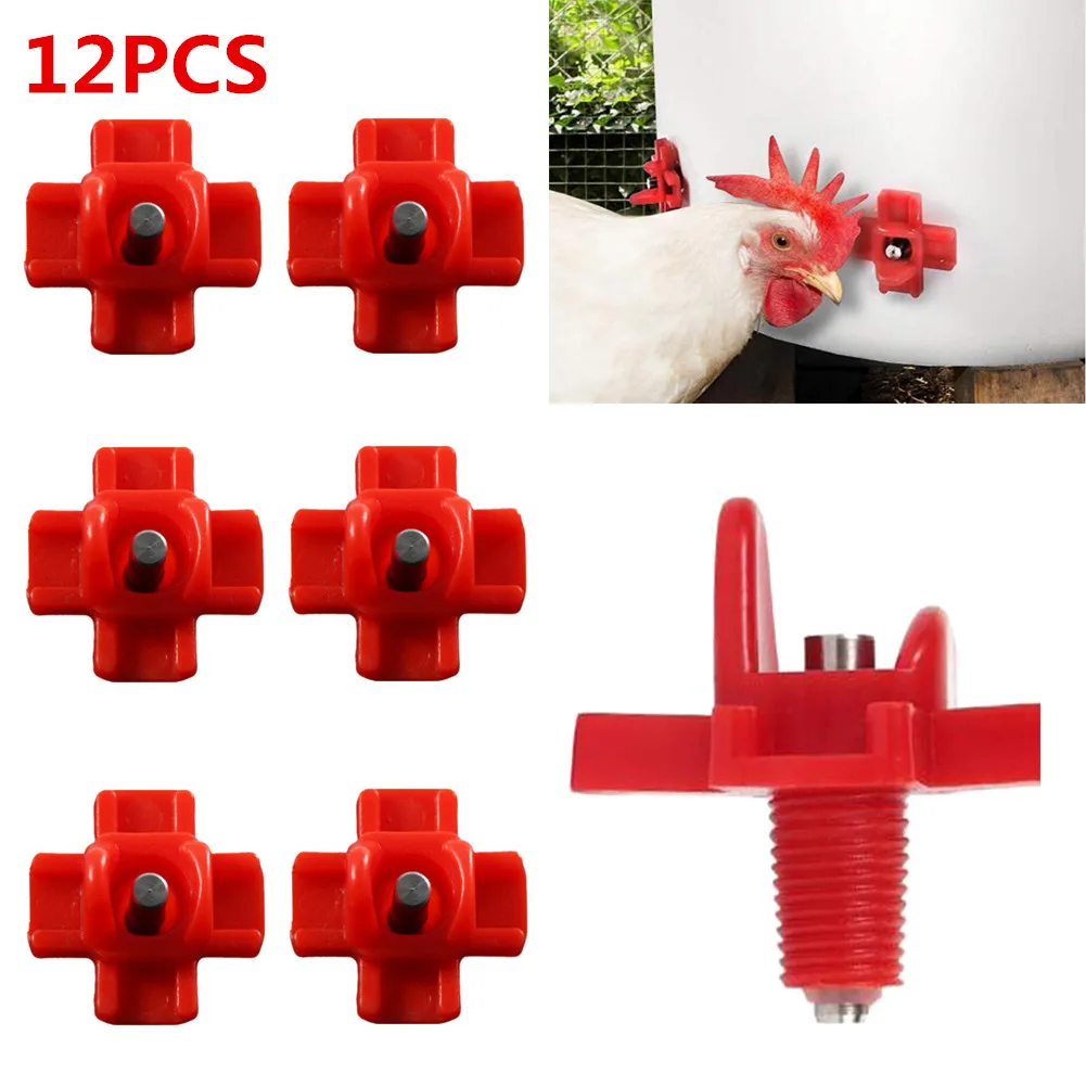 

12PCS Automatic Chicken Waterer Hens Quail Birds Drinking Bowls Chicken Coop Chick Nipple Drinkers Poultry Water Feeding Tool