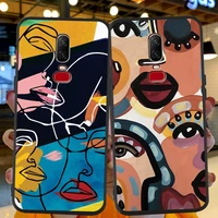 retro geometric doodle pattern funda coque for oneplus 8 5 6 7 one plus 5t 6t 7t 8 pro phone case soft silicone tpu cover shell