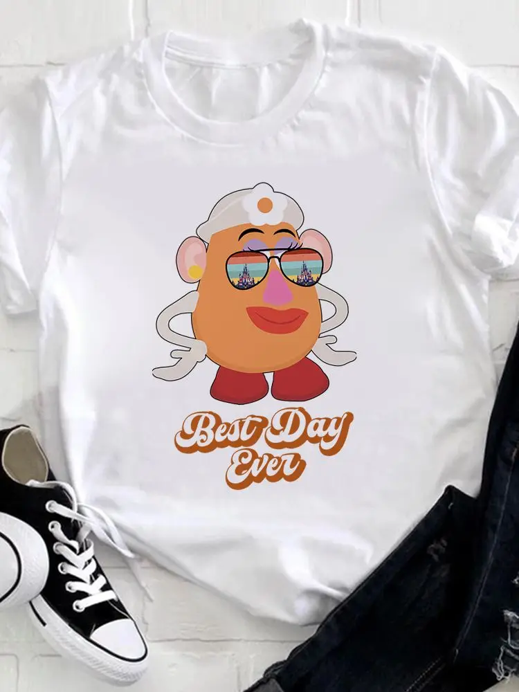 

Cute Harajuku Disney New Summer Short Sleeve Tshirt Cartoon Toy Story Hamm Piggy Bank with Sunglasses Casual Women T-Shirt