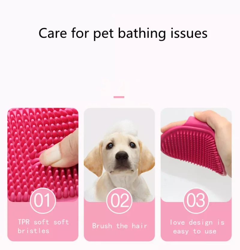 

2022JMT Pet Supplies Pet Bathing Brush Dog Cleaning Brush Rubber Gloves Animal Bathing Comb