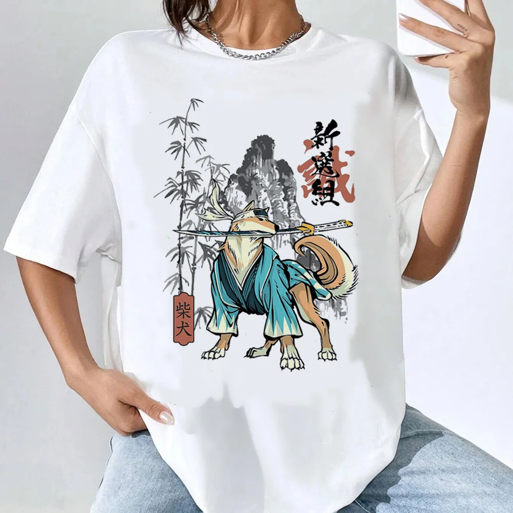 Shiba Inu top tees women harajuku aesthetic Graphic Pop Culture Digital shirt Trendy Grunge Comfortable