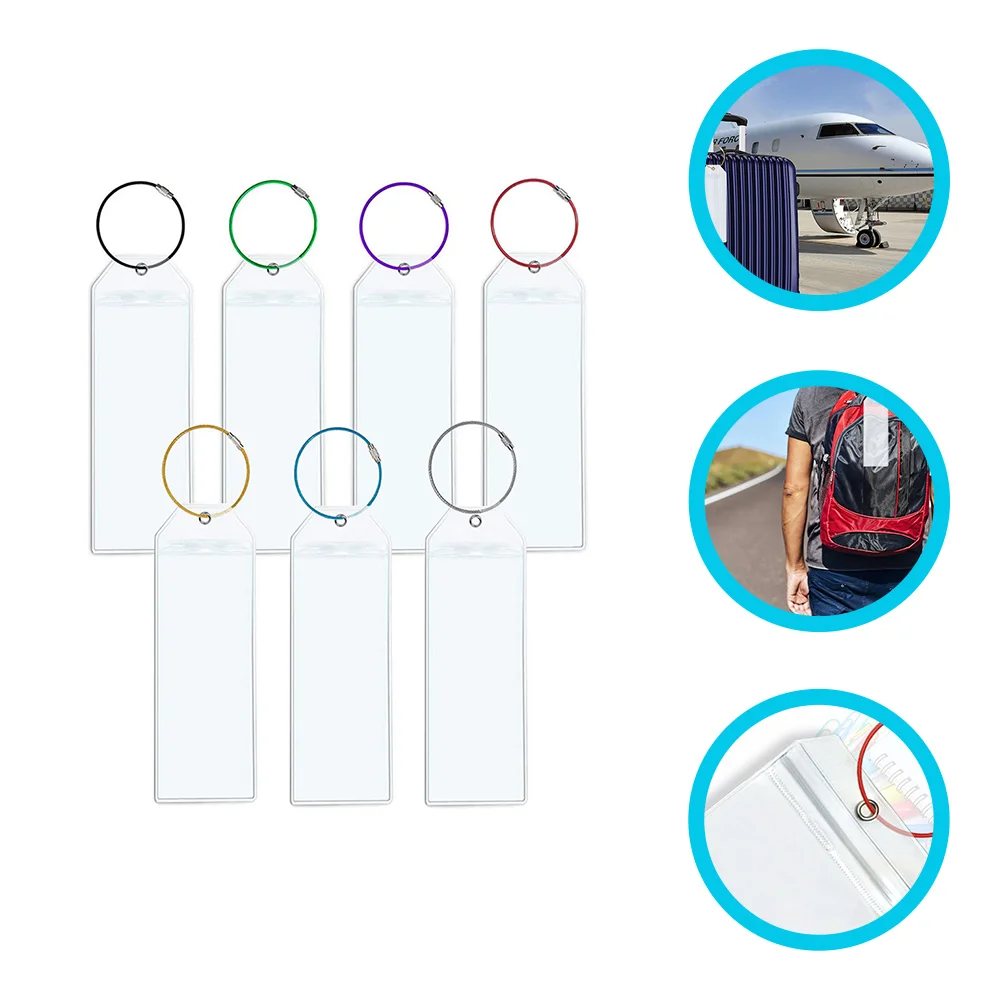 

7 Pcs Luggage Tag Pvc Labels Suitcase Suitcases Portable Travel Baggage Backpack Tags