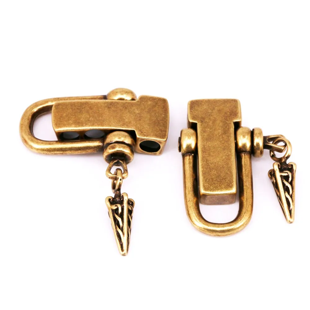 Paracord Buckles Connector Shackle Metal Charm Accessories U Shape Perforate Clip Clasp Copper Bead DIY Survival Bracelet Making