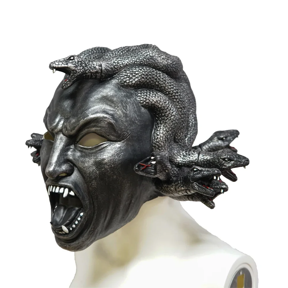 Латексная маска Eraspooky Evil Medusa змея демон королева Горгонов для косплея черный