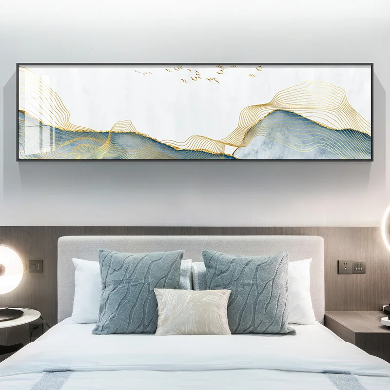 

Gold Line Abstract Poster and Prints Nordic Modern Wall Art Canvas Painting with Frame Home Decor Print Picture for Living Room