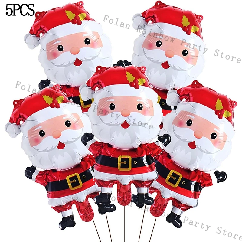 5 шт., рождественские фольгированные шары, воздушные шары Санта-Клауса, милый воздушный шар со снеговиком, реквизит для рождественской вечеринки, украшения, подарки для детей
