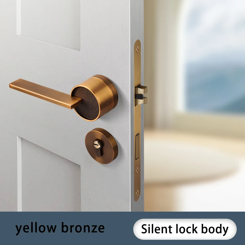 

Замок дверной бесшумный для дома и спальни, защита от кражи, цинковый сплав, цельная деревянная ручка для ванной комнаты