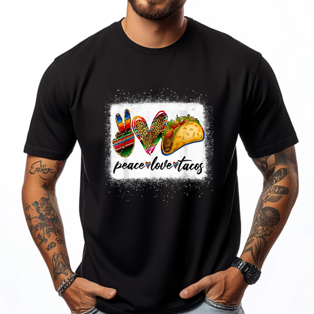 Рубашка Peace Love Tacos Cute Taco Tuesday Mexican Food Lovers Серая рубашка Футболка с графическим