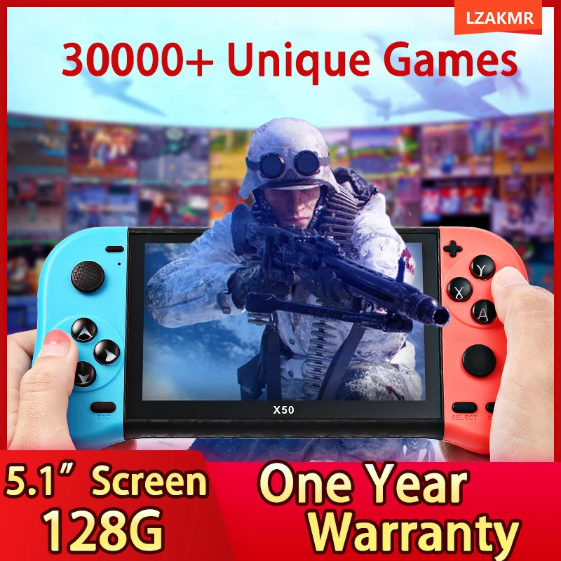 Новинка X50/X50 MAX ручной ретро классический 30000 + игровая консоль 5,1 дюйма HD экран Поддержка 10 симуляций 64 бит видеоплеер ТВ выход