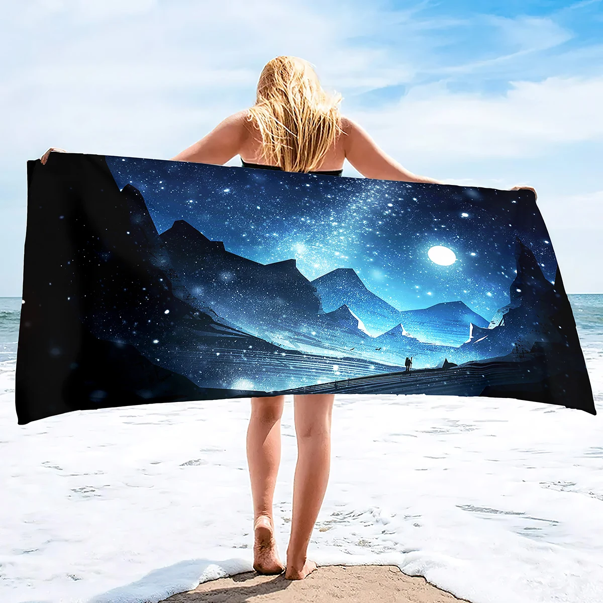 

Stars Beach Towels Oversized Soft Beach Blanket Absorbent Quick Dry Bath Towels Pool Towels Travel Beach Towels for Kids Adults