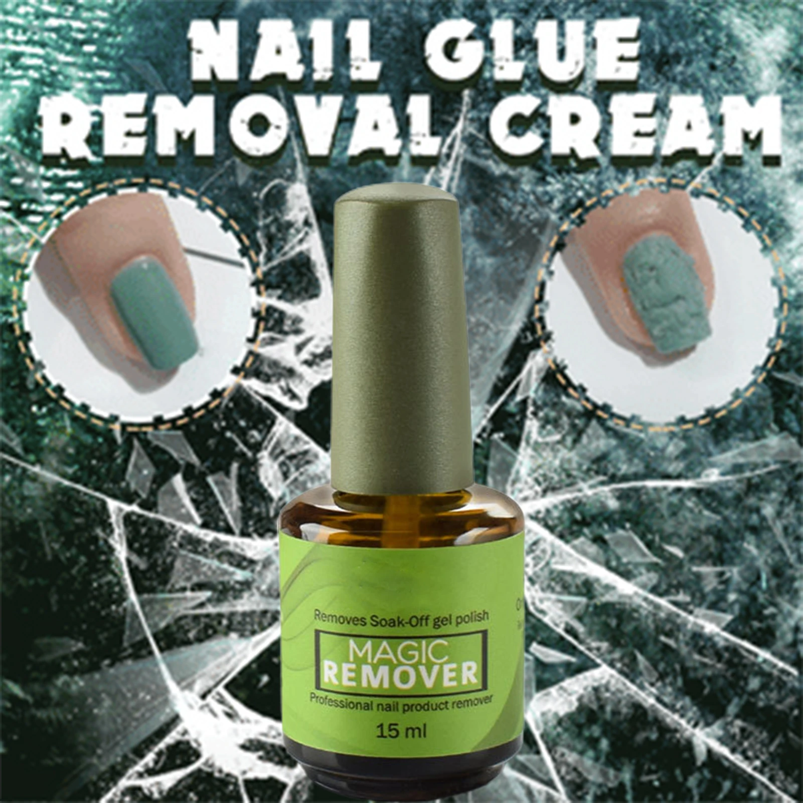 

High Quality Bursting Quick Nail Art Remover Magic Nail Removal Gel for Women Girls 15ML Portable No Irritation Great Gift