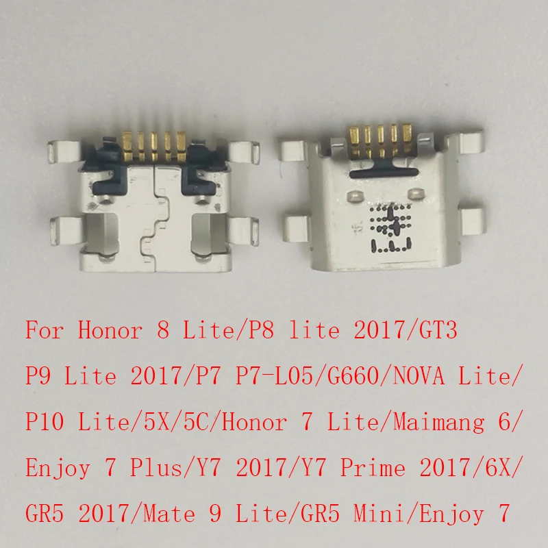 

200PCS USB Charging Dock Connector Port For Huawei P7 Y7 GR5/Honor 8 7 P8 P10 Mate 9 P9 Lite 2017/6x/5X/5c Charger Jack Socket