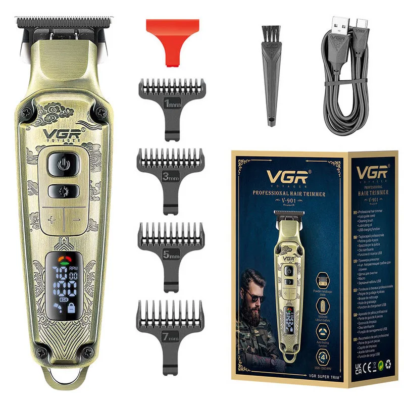 VGR Профессиональный Беспроводной Триммер Для Волос Мужчин