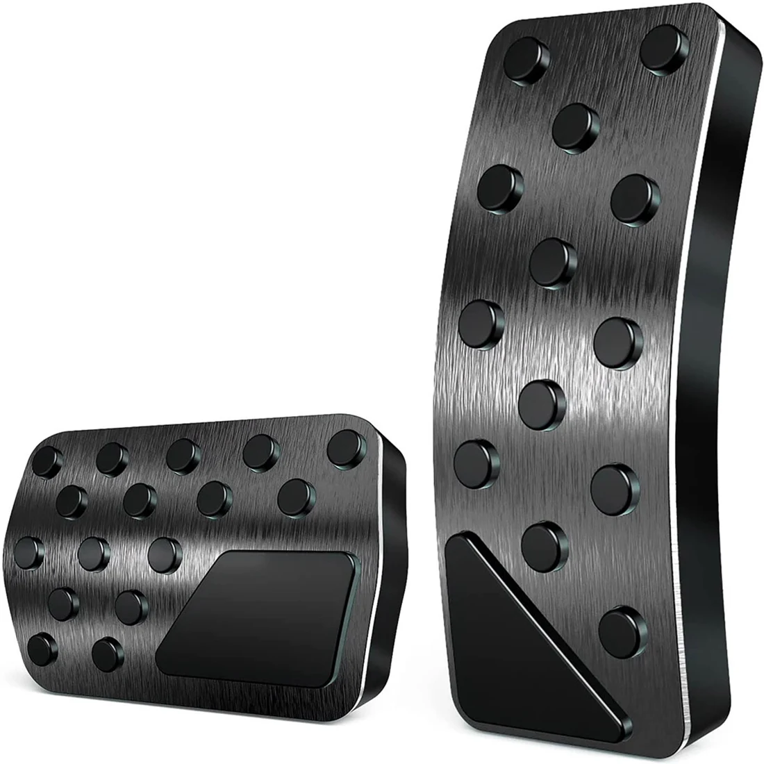 For Dodge Durango Jeep Grand Cherokee 2011-2021 No Drilling Aluminum Brake and Accelerator Pedal Covers (Black)