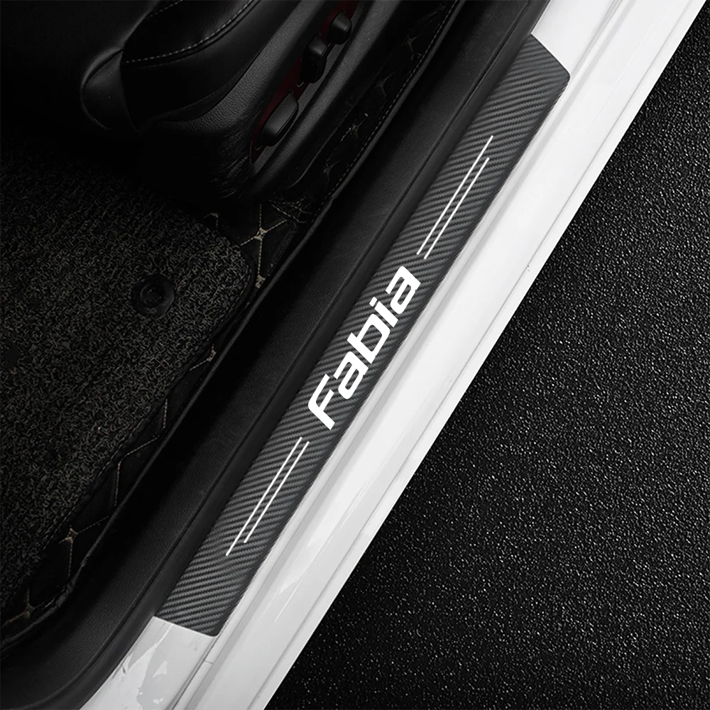 

4Pcs Car Door Threshold Sill Sticker For Fabia 1 2 3 Mk1 Mk2 Mk3 Vrs Rs 2002 2003 2004 2005 2006 2007 - 2022 Accessories