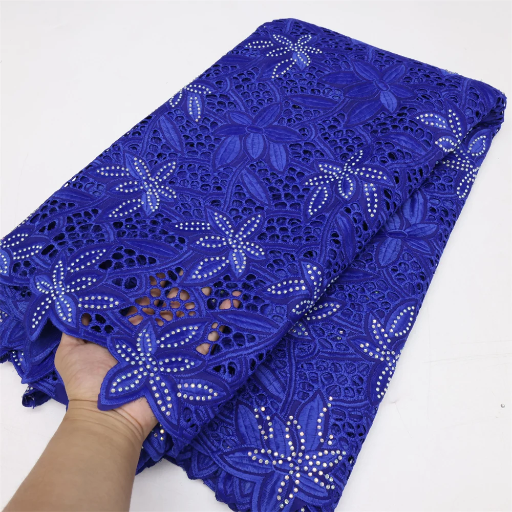 

High Quality African Black Milk Silk Embroidery Guipure Tulle Fabric Nigerian Celebration Lace With Stones Wedding Dress LY1839