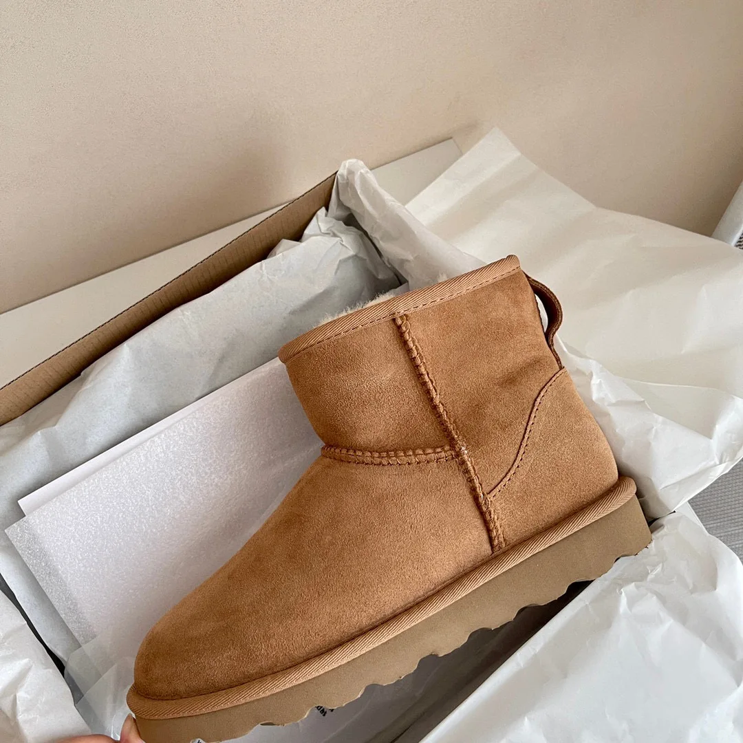 Женские зимние ботинки Aobreugg из натуральной овечьей шерсти зима 2023