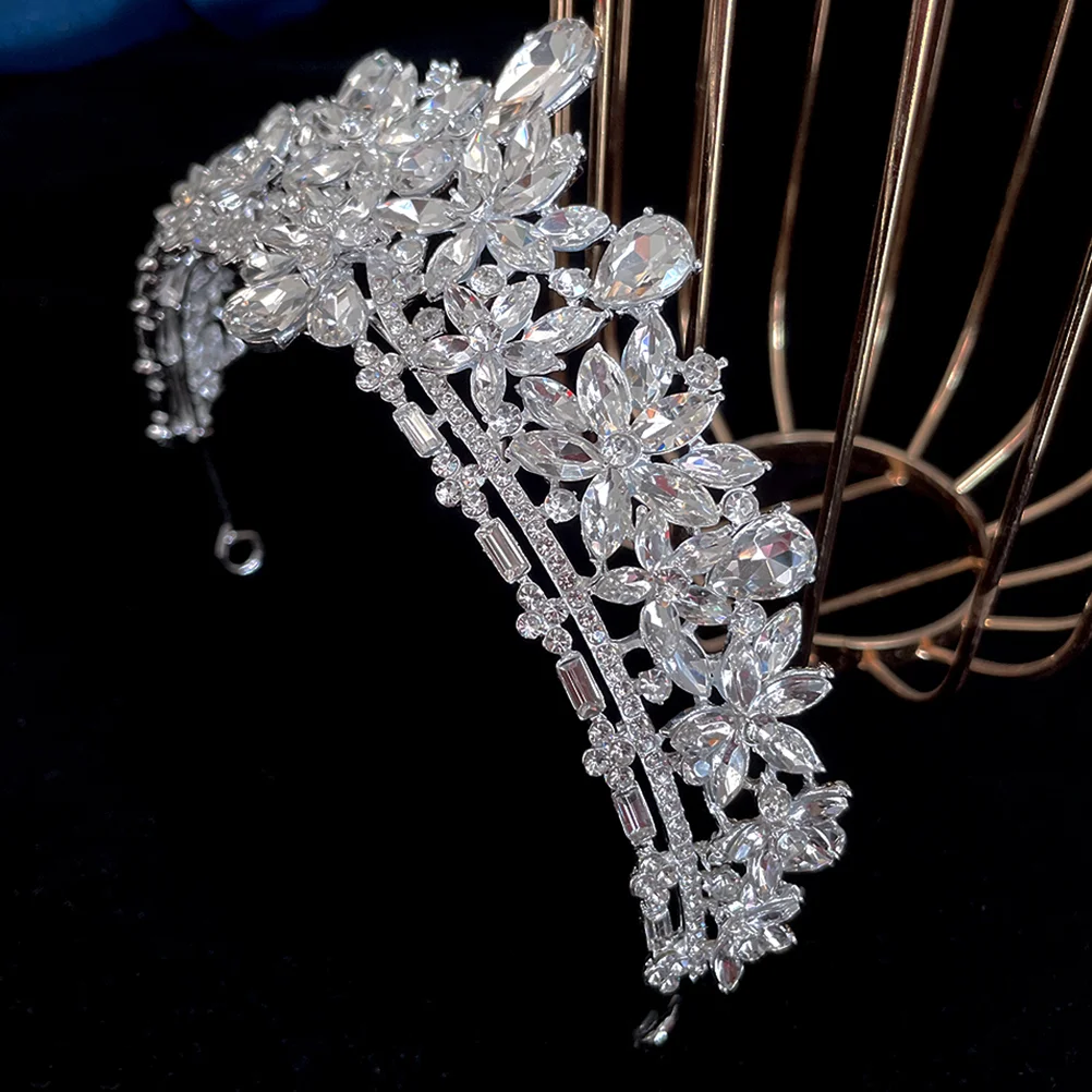 Headpiece For Bride Bridal Women Rhinestone Crown Party Headdress for Wedding Birthday