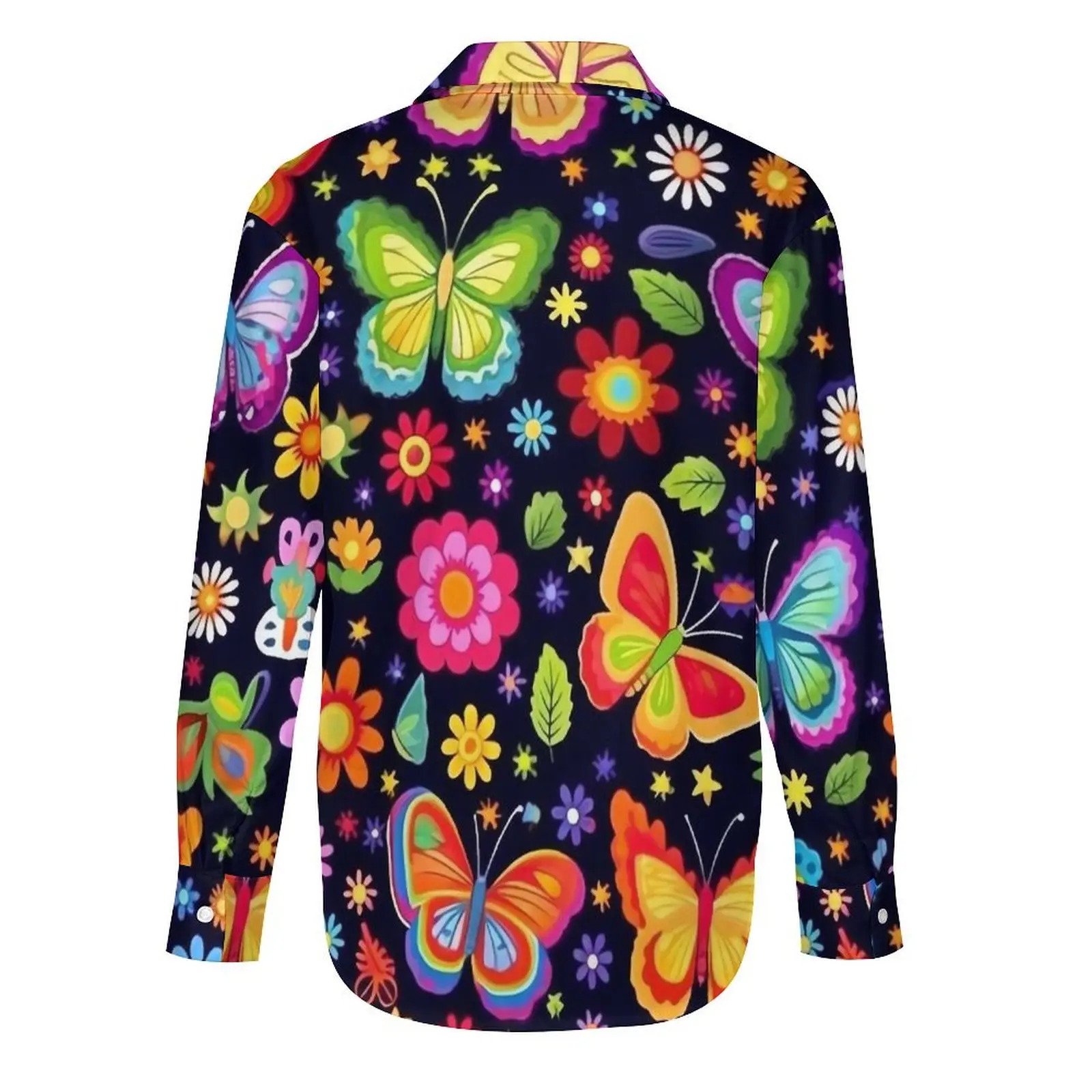 Красочная блузка с бабочками и длинными рукавами красивые блузки цветочным