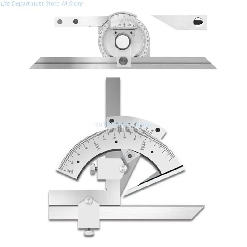 

Protractor Metal Angle-Finder Goniometer Angle Ruler Stainless Steel 0-360degree Dropship