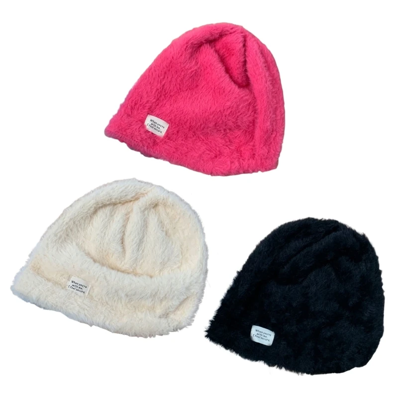 

Baggy Slouchy Beanie Hat Skullies Beanie Plush Bonnet Hat Faux Fur Beanie