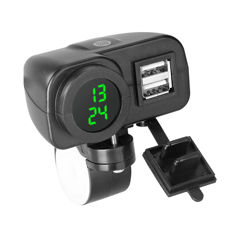 Motorcycle Dual USB Charger 4.2A Socket Waterproof Mobile Phone Fast Charging Adapter Display Clock With ON/OFF Switch images - 6
