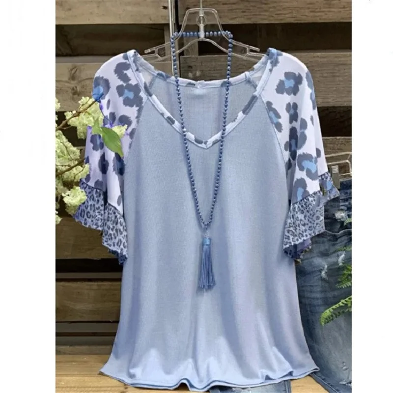 

Summer Clothes for Female Tops 2022 New Fashion Woman Vintage Short Sleeve Half Floral Print Top Shirts Casual Blouse Ladies