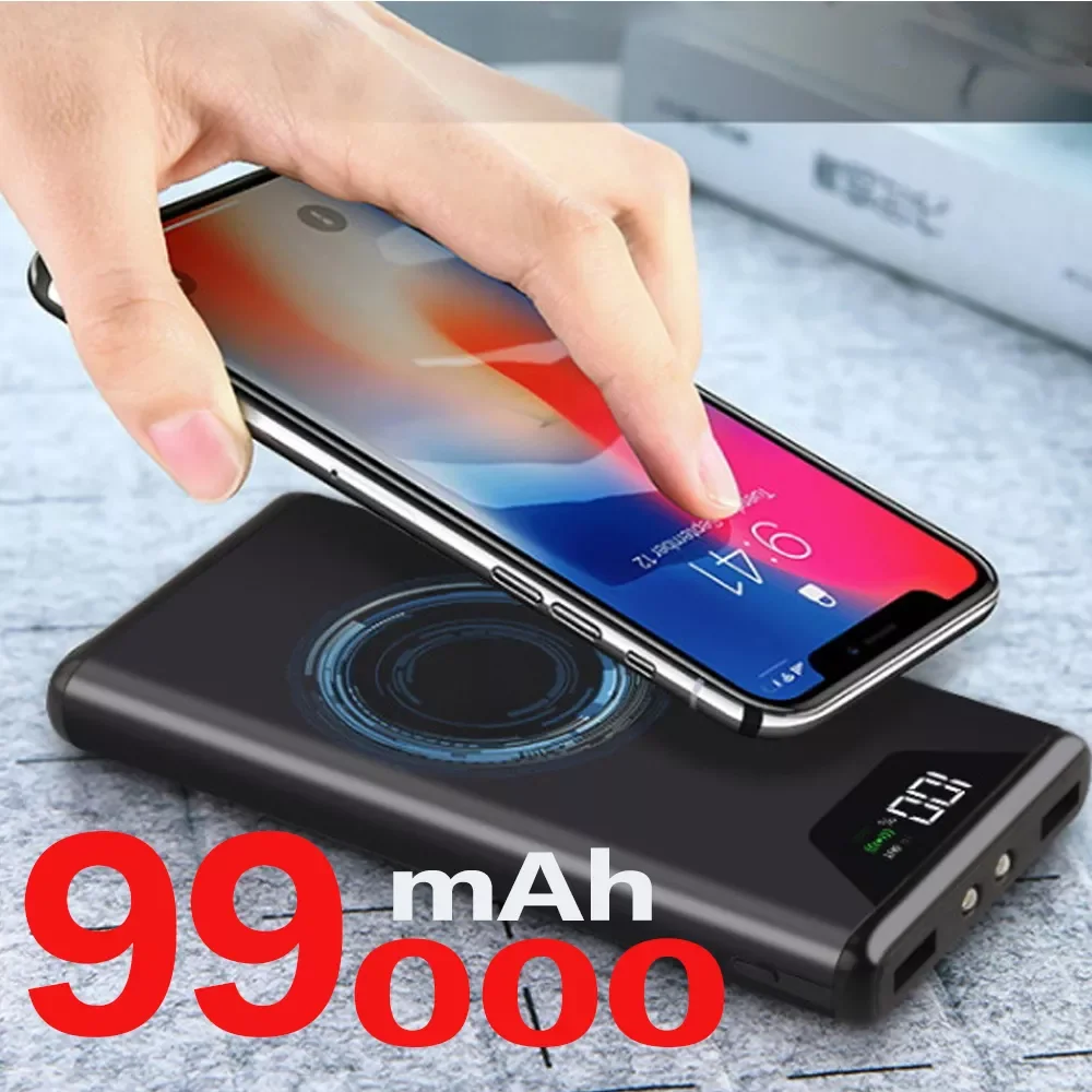 

2023New 99000mAh Wireless Power Bank Portable Ultrathin Charger Digital Display Outdoor Travel Fast Charging Suitable For Xiaomi
