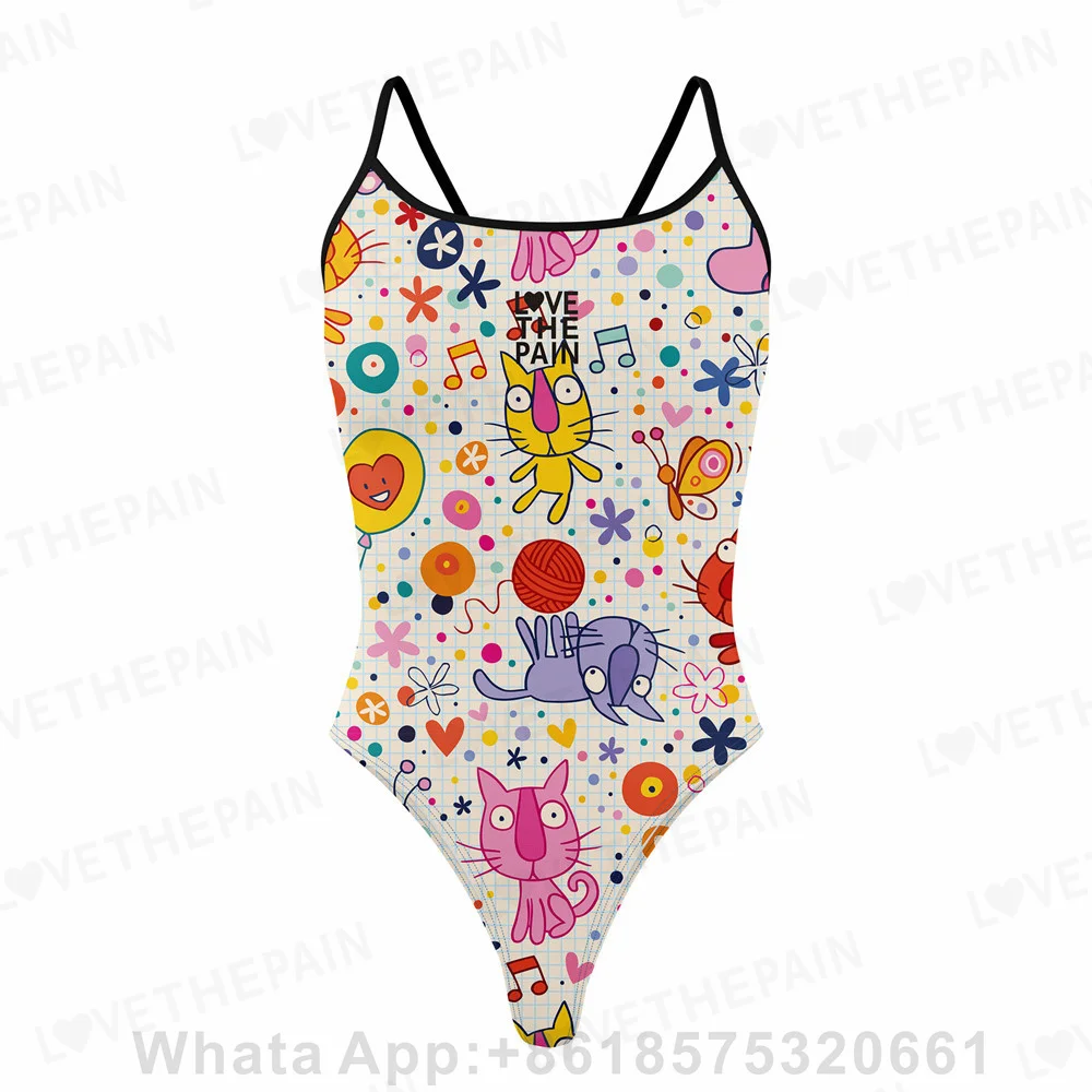 Купи 2023 Print Swimsuit Push Up One Piece Sexy Swimwear Love The Pain Summer Beach Wear Bathing Suit Monokini Functional Swimwear за 941 рублей в магазине AliExpress