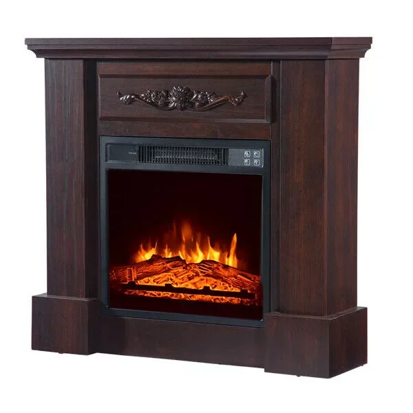 

SF103-18G HA203-32 32" Wood Brown Fireplace Cabinet 1400W With Remote Control