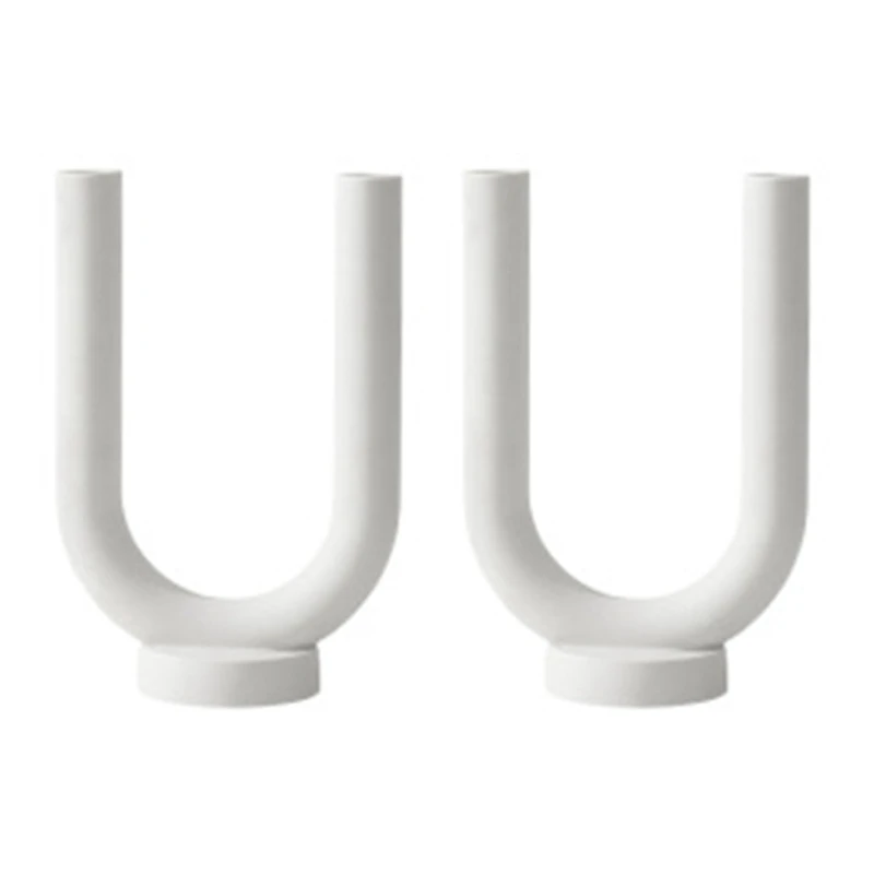 

2X Candle Holder Ceramic Candlestick Minimalist Candle Holder Creative Tealight Holder Candle Stand Desktop Type D