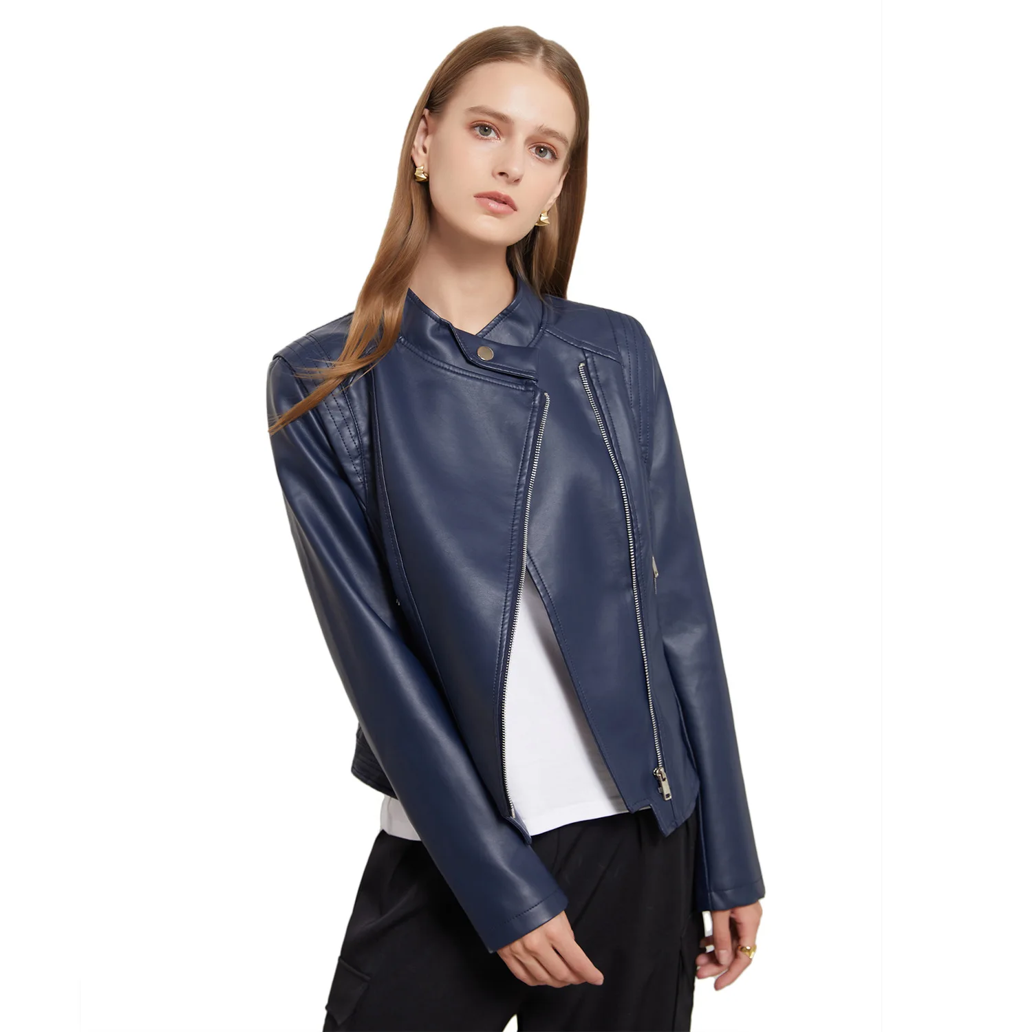 traf jackets for women 2022 PU Collar Women's Slim Fit Leather Women's Thin Long Sleeve Coat Short Women's Jacket
