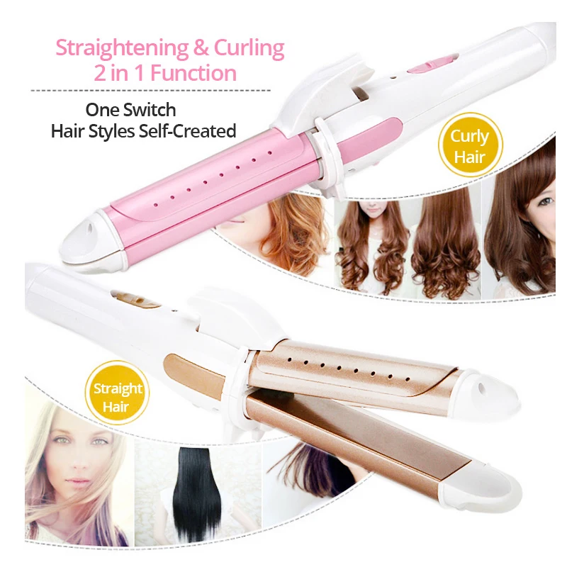 

Hairdressing Tools Mini Curling Iron Curling and Straightening Curling Iron 2-in-1 Electric Splint Does Not Hurt Hair