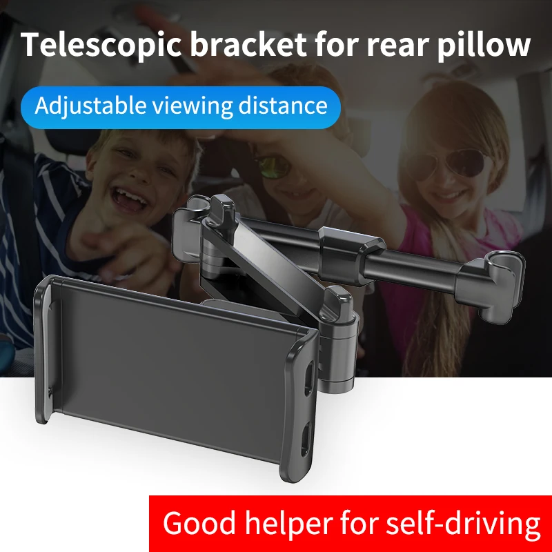 

Suitable for Samsung Xiaomi IPhone 4.7-11 Inch Mobile Tablet PC Stand Car Rear Headrest Stand Rotatable Retractable Support