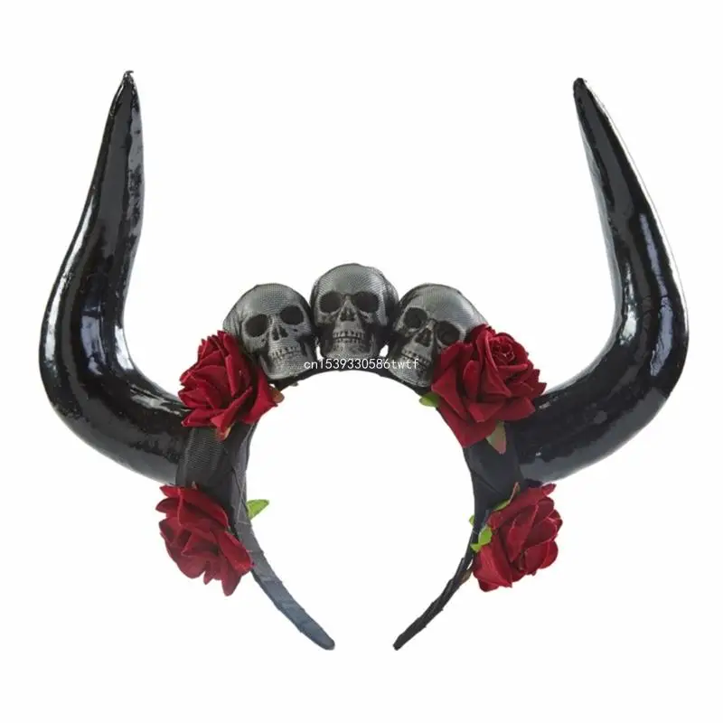

Antelope Headband Skull Headband Devil Horns Headband Halloween Horn Dropship