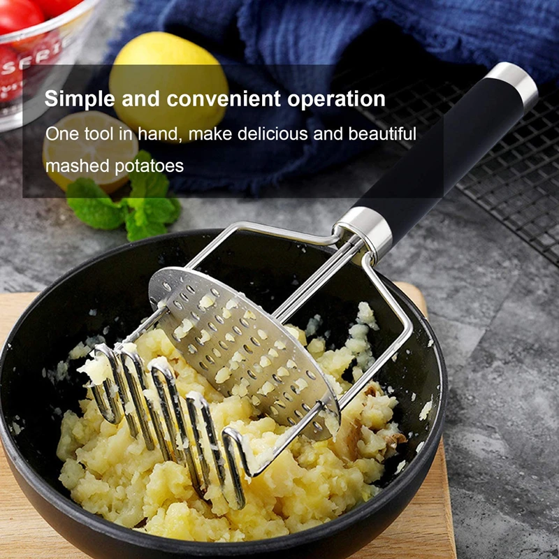 

Potato Press Stainless Steel Kitchen Juicing Tool Soft Potato Hand Masher Fruit Mashed French Fries Mashed Tool