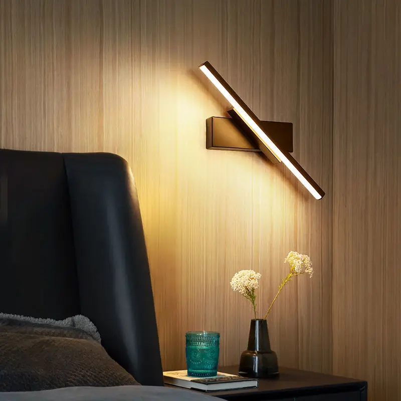 

Nordic Art 330° Rotatable Wall Sconce Lamp Adjustable Angle LED Bedside Light Fixture Aluminum Modern Lustre Bedroom Home Decor
