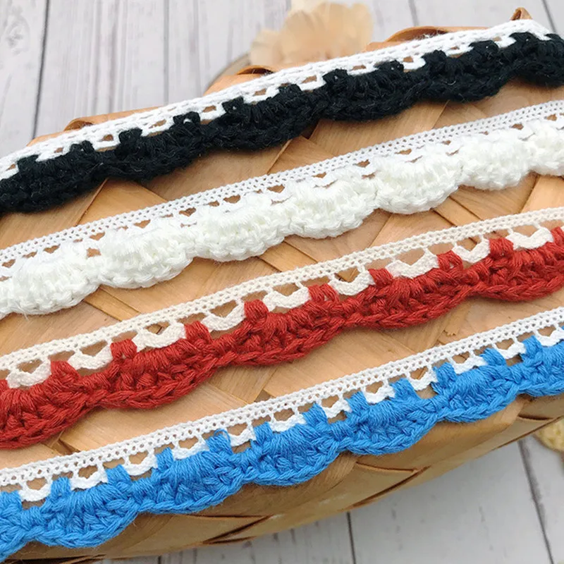 3 ярда цветная хлопковая кружевная ткань для шитья одежды декоративная вязаная