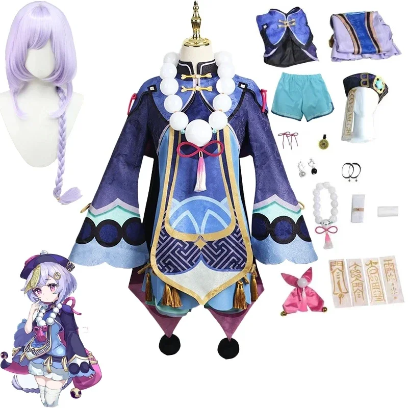 Игра Genshin Impact Project Qiqi костюмы для косплея Vestido платье зомби девочек аниме одежда на