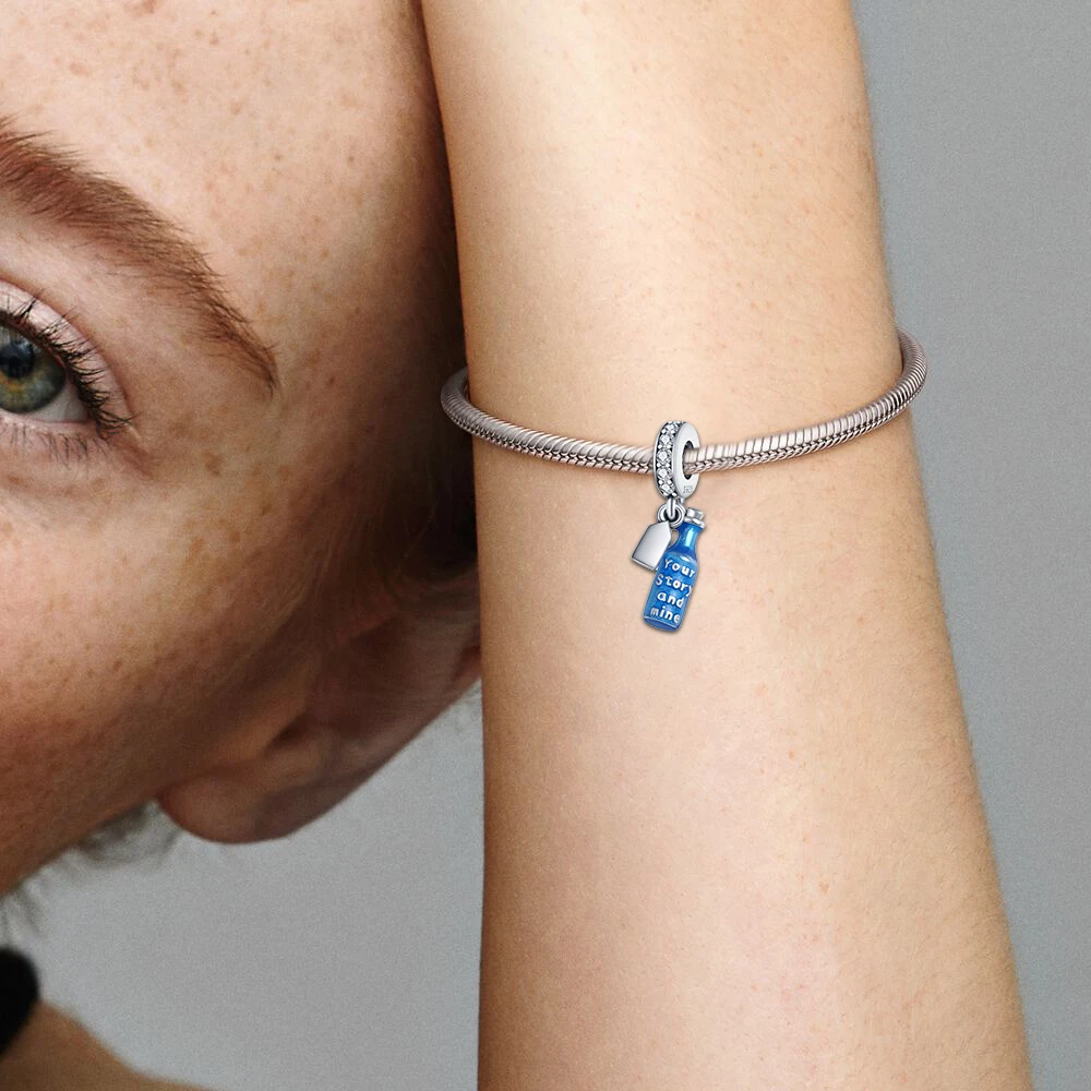 ChimNew-Pendentif œil de sécurité en argent S925 pour femme, bouclier, bouteille, 3 en 1, convient au bracelet de personnalité exécutif bricolage, cadeau