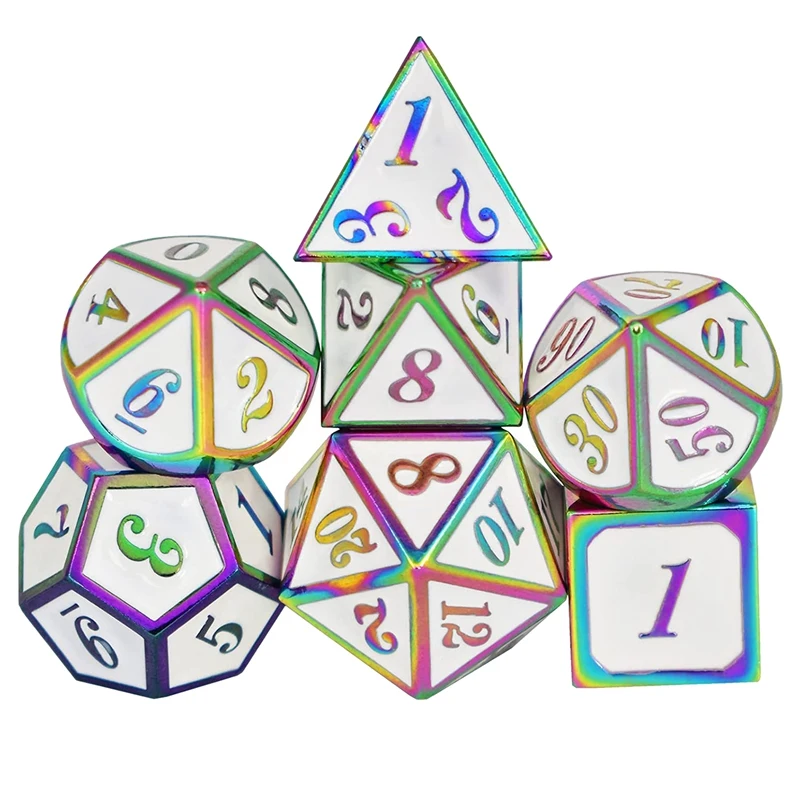 

7Pcs Mini Polyhedral Metal Dice Set Solid For Role Playing Game Dice Set