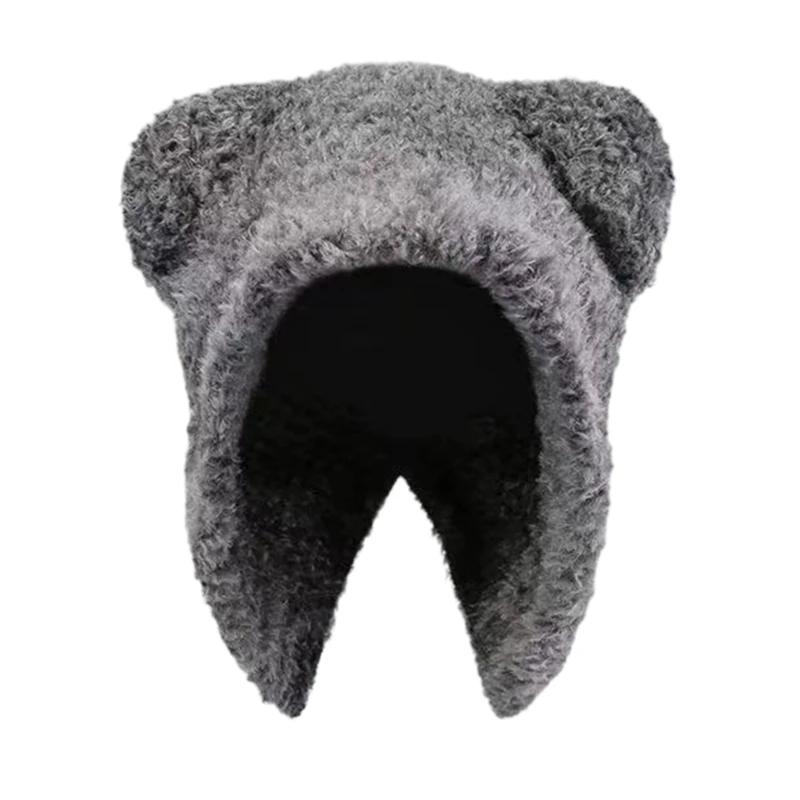 Мягкая плюшевая шапка. Прекрасная шапка с откидными ушками. Кепка капюшоном в