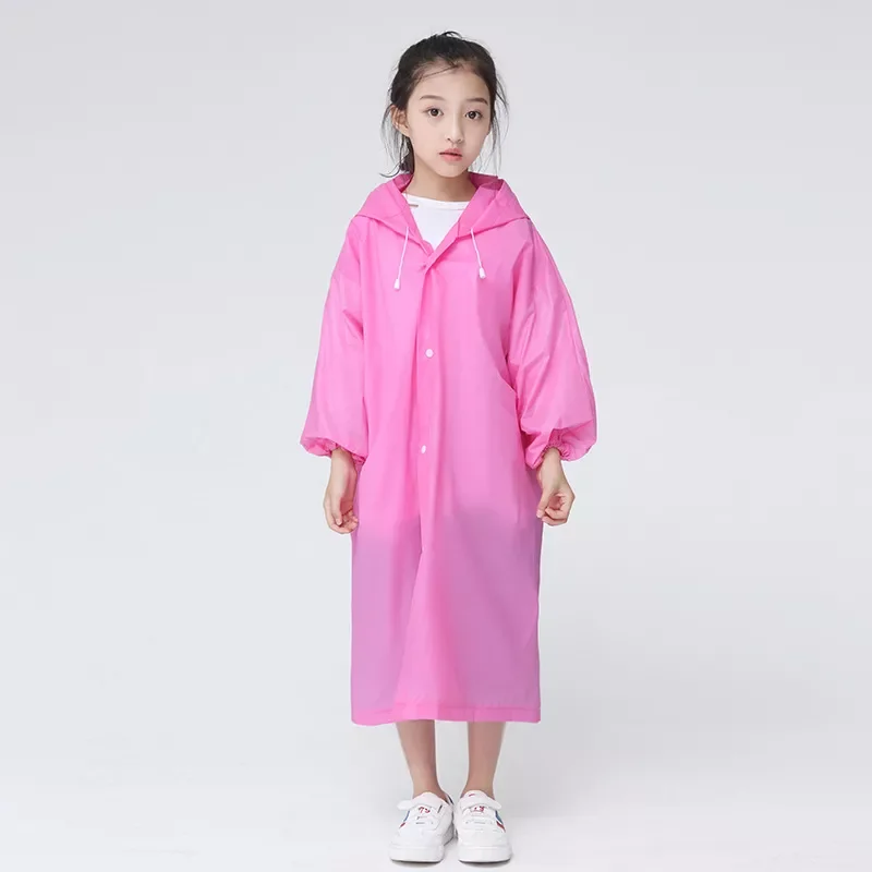 

2022New EVA Children Raincoat Thickened Waterproof Rain Coat Kids Clear Transparent Tour Waterproof Rainwear Suit