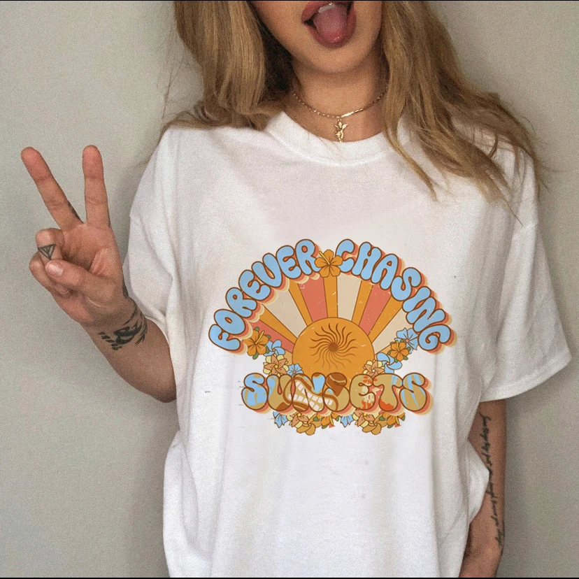 

Tee Clothes Flower 90s Trend Retro Women Clothing Print Tshirt Female Top Short Sleeve Fashion Casual Summer Graphic T-shirt