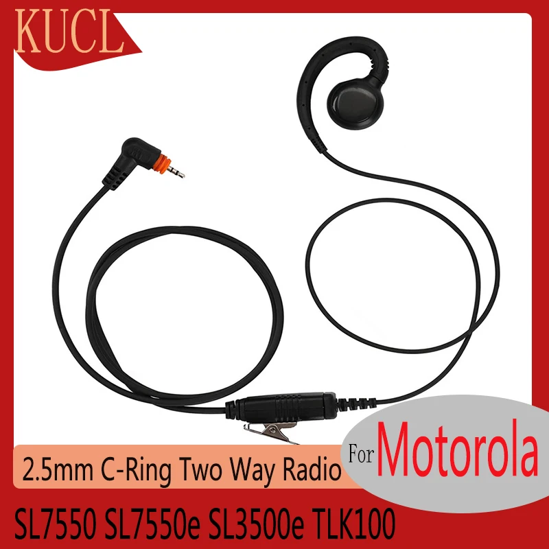 2.5mm Single Pin C-Ring Two Way Radio Headset TLK100 SL300 Earpiece for Motorola SL7550 SL7550e SL3500e TLK 100 Walkie Talkie
