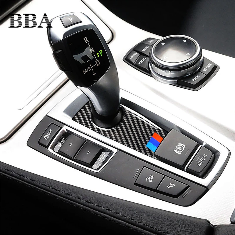 

Car carbon fiber gear shift handle brake lower sticker decoration For BMW 5 Series X3 X4 F07 F10 F25 F26